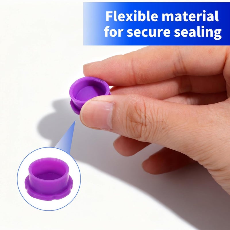 Sinbana 10pcs 3ml Glass Vial Protective Caps, 5 Colors Rubber Leakproof & Reusable Lids Caps Covers for Injection Peptide Vials for Essential Oil Storage & Lab Use - Image 3